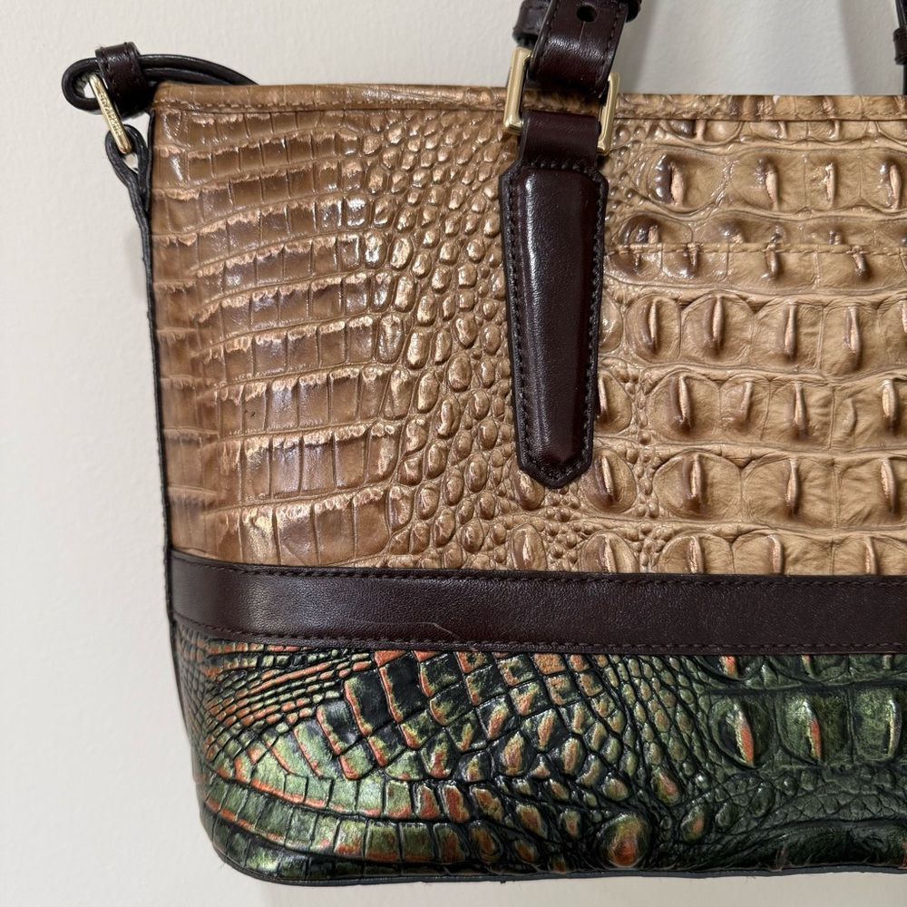 Brahmin Mini Asher Tri Color Leather Tote - Picture 8 of 9
